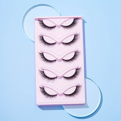 5 Pairs Fox Eye False Eyelashes 16mm Natural Volume Curly Makeup Lash Extension
