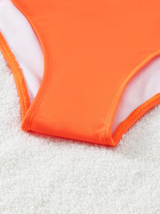 One Off Shoulder Top & Panties Swimsuit Set Women's Plus