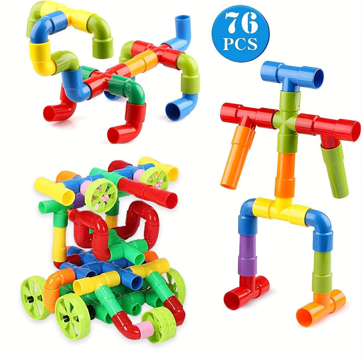 72pcs Pipeline Splicing Blocks DIY Puzzle Toy