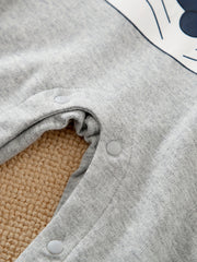 Baby Boys Rabbit Graphic Long Sleeves Romper for Spring/Autumn