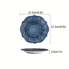 Embossed Dinner Plates Baroque Style Ceramic Tableware Kitchen