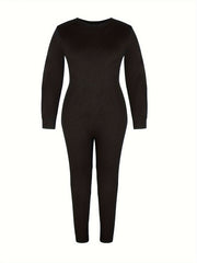 Zipper Long Sleeve Stretch Jumpsuit