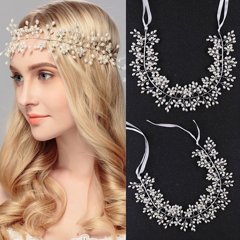 Crystal Wedding Headpiece Pearl Hair Vine Hair Accessories