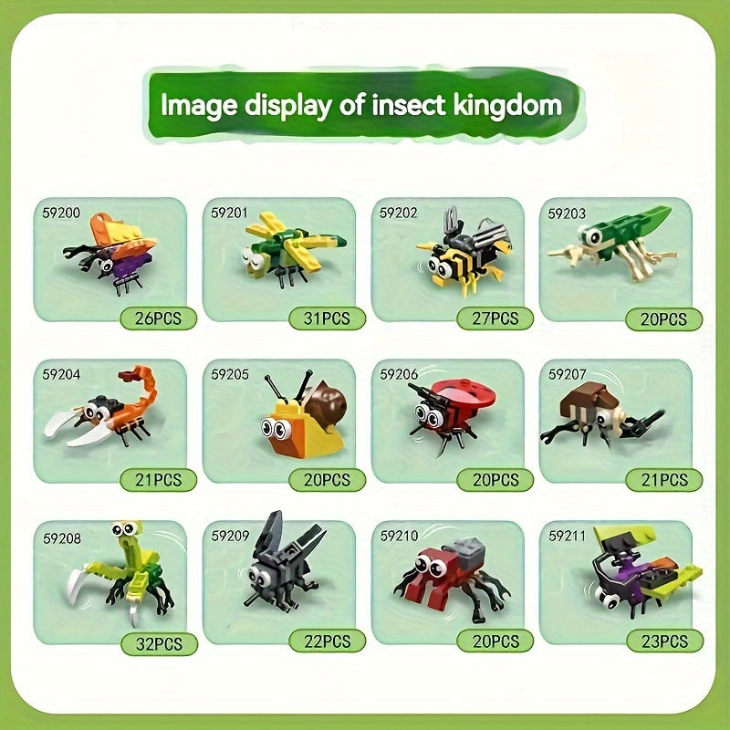 12pcs Insect Animal Party Building Blocks Educational Toys