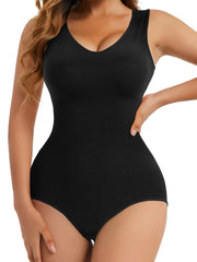 Slimming Tank Bodysuit Tummy Control V Neck Sleeveless Body Shaper