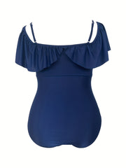Ruffle Trim One Piece Swimsuit
