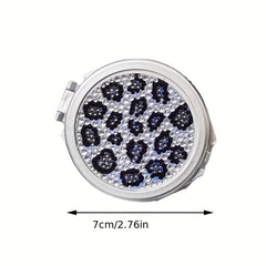 Leopard Pattern Makeup Mirror Double Sided Compact Cosmetic Mirror