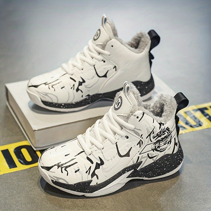 Kids' High Top Basketball Shoes Non Slip Sneakers