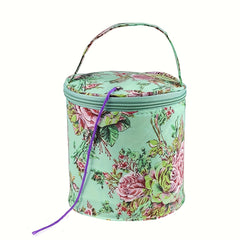 Wool Yarn Storage Bag Decorative Printed Cylindrical Knitting Yarn Storage