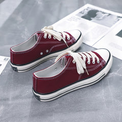 Women's Low Top Canvas Lace Up Sneakers