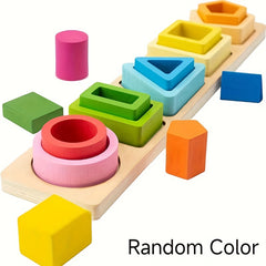 Montessori Wooden Sorting & Stacking Toy - Toddler Shape Sorting Gift