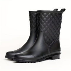Women's Waterproof High Tube Rain Boots Warm and Comfortable