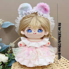 2pcs Doll Clothes Dress Headwear 7.87inch Doll Girls' Birthday Party Doll