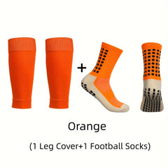 Men's Nylon Blend Breathable Fitness Shin Guards Anti Slip Socks
