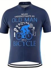 Men's Slogan Print Cycling Jersey Quick Dry Bicycle Suit