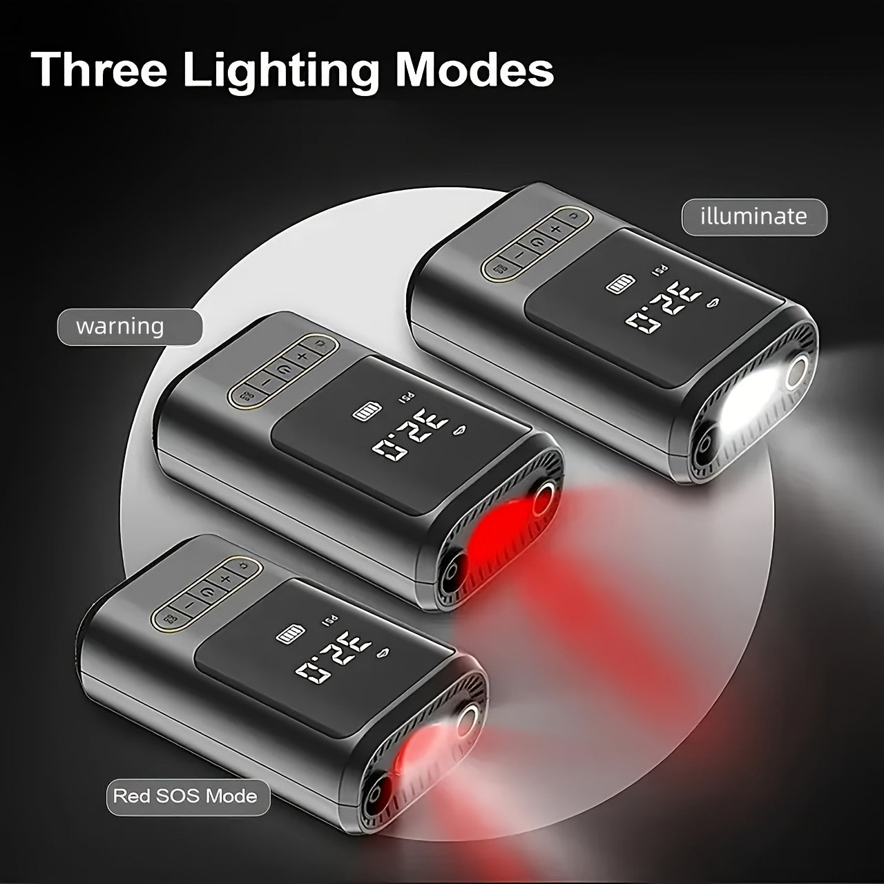 Automatic Air Compressor Tire Inflator with LED Light