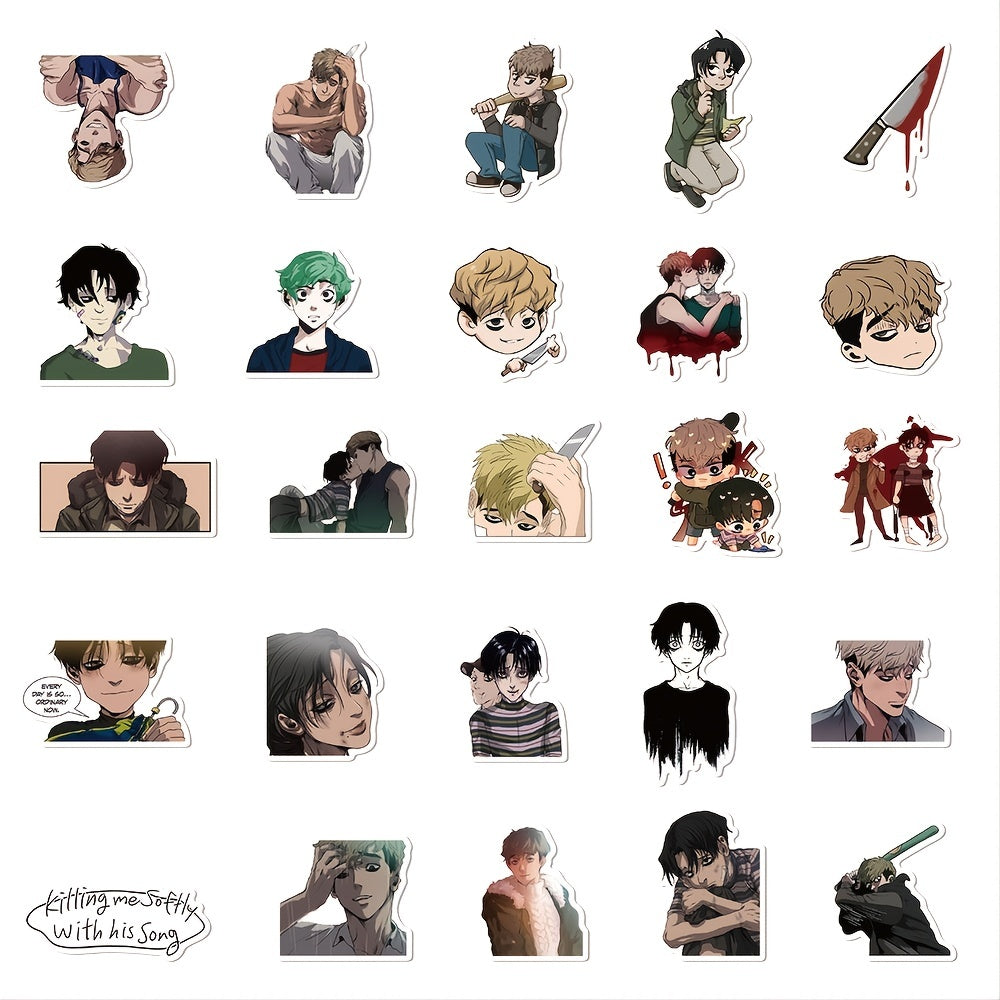 50 Anime Killing Stalking Doodle Stickers Waterproof DIY Creative Toys