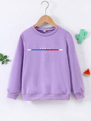 PARIS Letter Print Boys Casual Pullover Sweatshirt Long Sleeve Crew Neck Tops