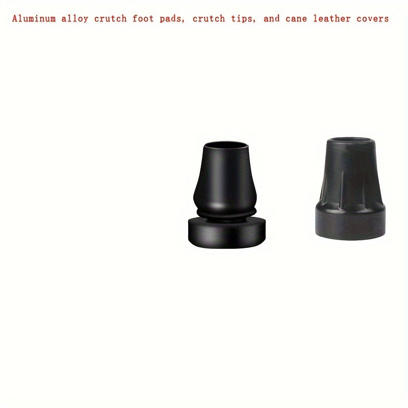2pcs Cane Foot Pad Non-slip Leather Cover for Mountaineering Stick