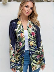 Xmas Cardigan Women's Tree Print Open Front Cardigan