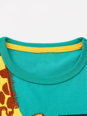 Baby Girls Striped Giraffe Embroidery Dress for Summer