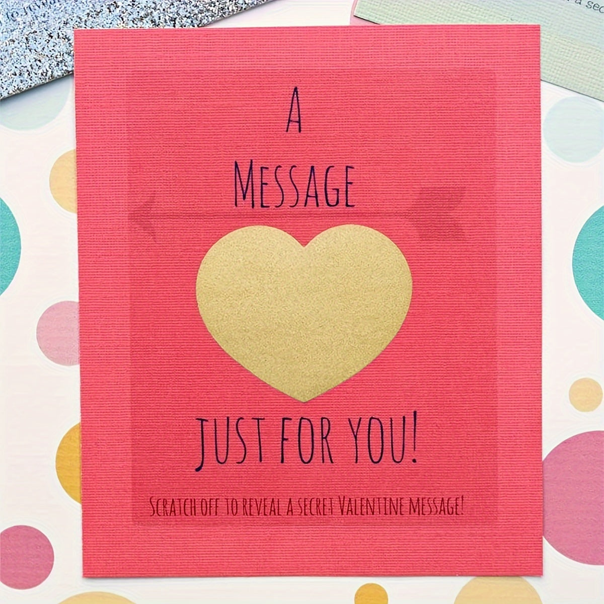 300pcs Heart Scratch Sticker Love Shape Label Birthday & Party Seal Sticker