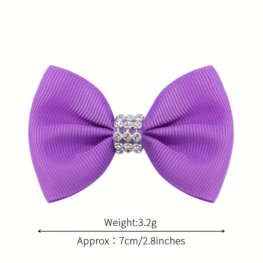 10pcs Baby Girls Bow Hair Clip Ribbon Hair Accessories Headwear