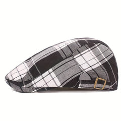 Men's Checkered Peaked Cap for Summer Sun Protection
