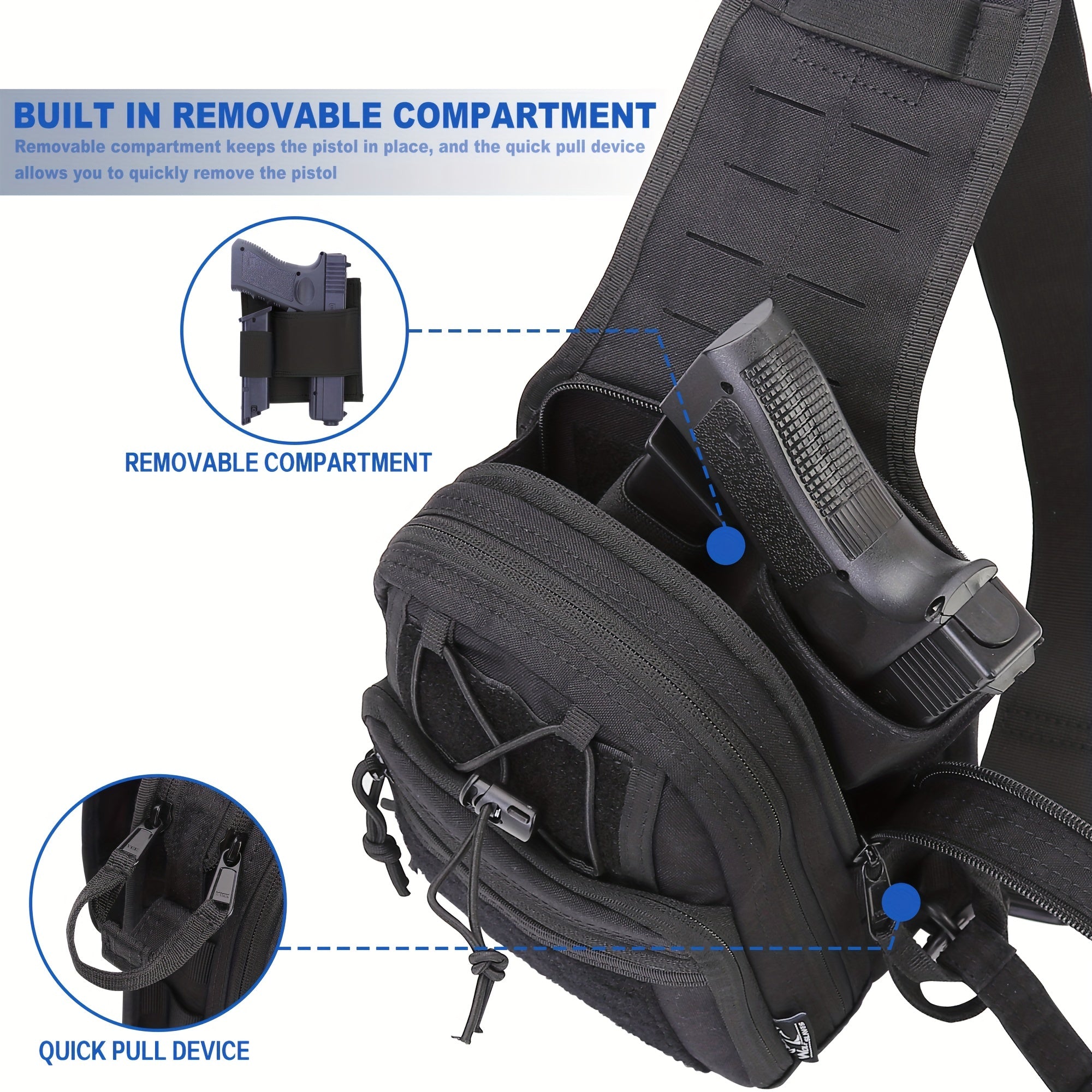 Tactical Chest Bag Camo Shoulder Crossbody Bag for Men & Women