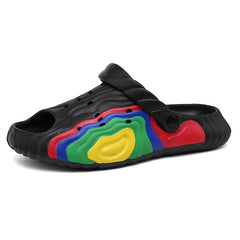 Men's Rainbow Stitching Print Summer Home Slippers