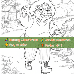Deluxe Edition Vibrant Granny Adult Coloring Book 22 Pages 20x20cm