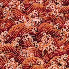 DIY Printed Fabric Bronzing Sea Wave Pattern Japanese Style Cotton Linen Fabric