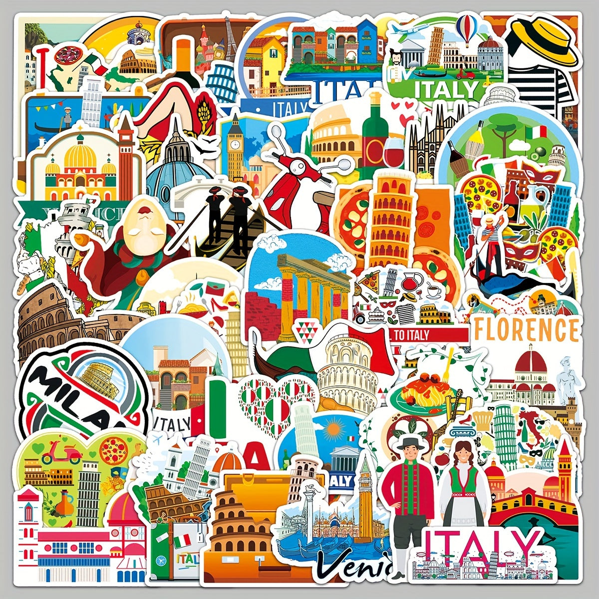 50pcs Italian Landscape Graffiti Stickers DIY Skateboard Notebook Waterproof