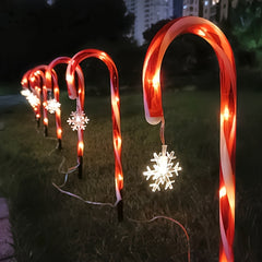 5pcs Solar Candy Cane Outdoor Decor Lights