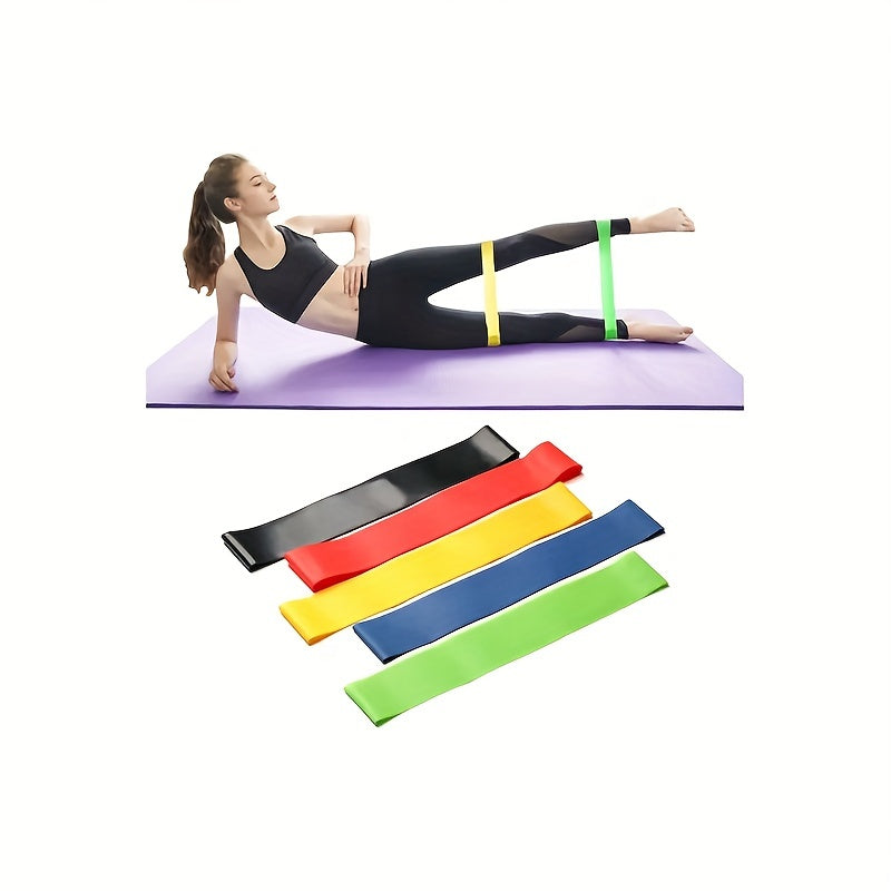 5pcs TPE Tension Ring Elastic Resistance Band Yoga Training