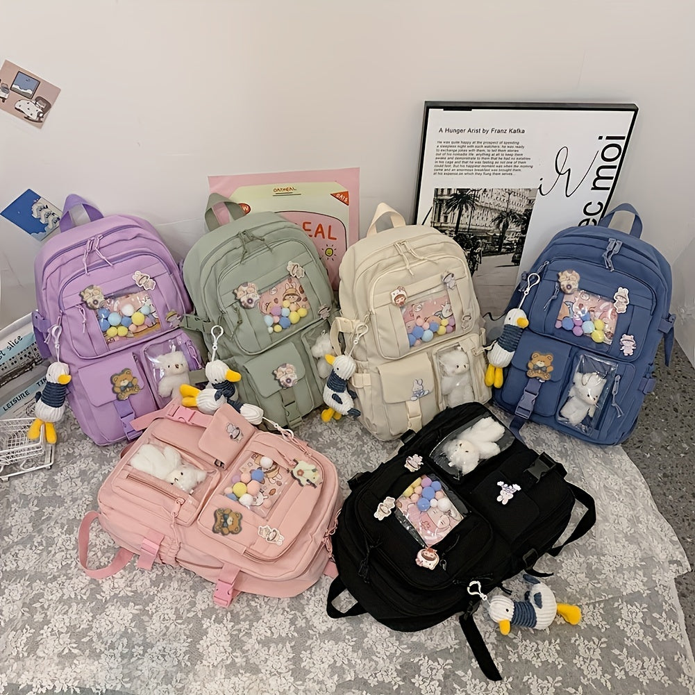 Waterproof School Backpack For Girls Four Badges