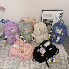 Waterproof School Backpack For Girls Four Badges