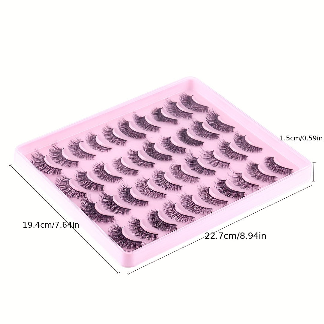 20 Pairs Fluffy Mixed Style Faux Mink Lashes for Daily Work Party Dating