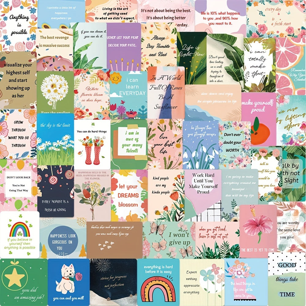 52pcs Inspirational Waterproof Vinyl Decals for Water Bottle Laptop