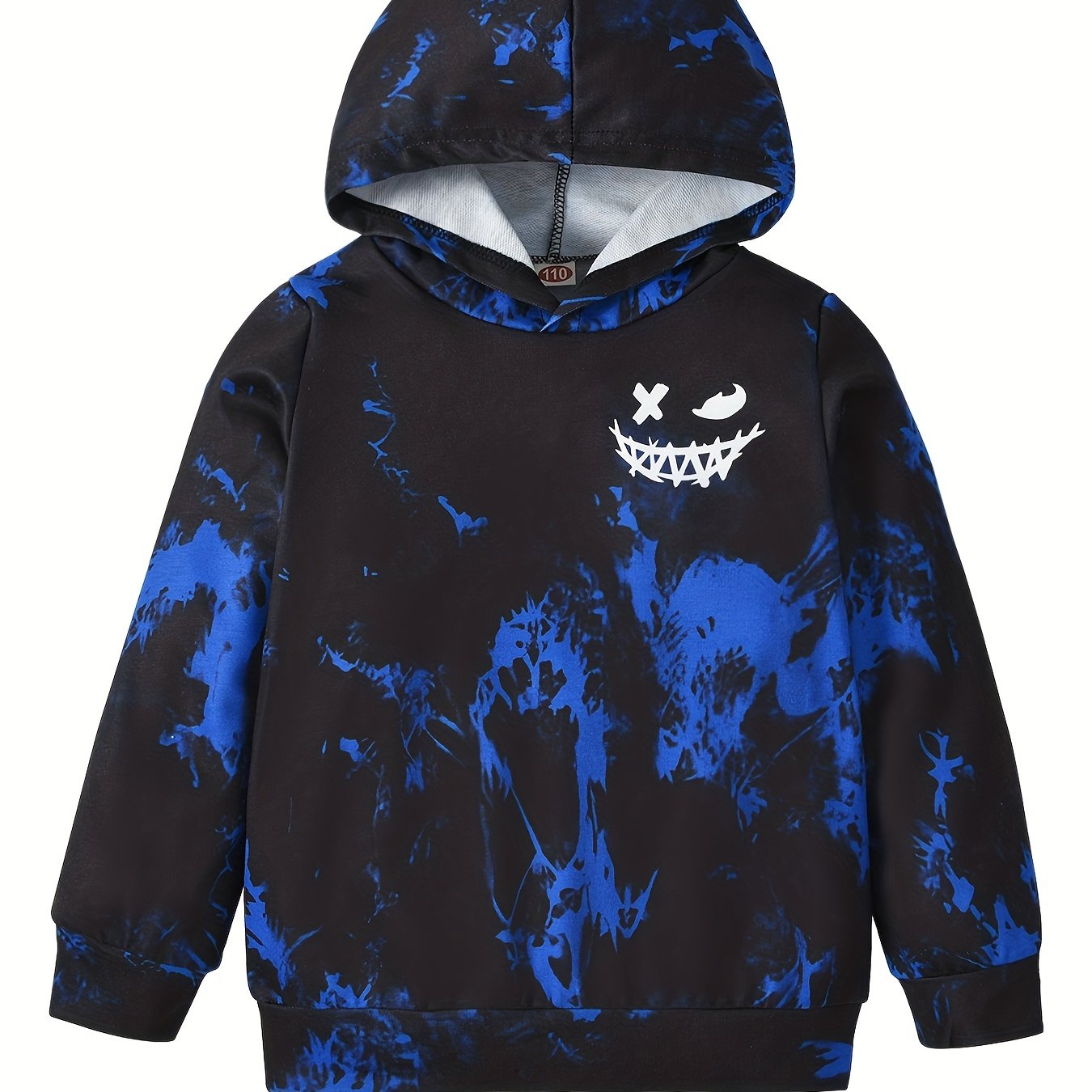 Evil Smiling Tie Dye Boys Hooded Sweatshirt