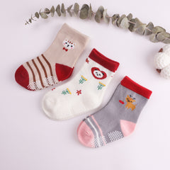 3 Pairs Cartoon Animal Floor Socks Keep Baby Safe & Comfortable