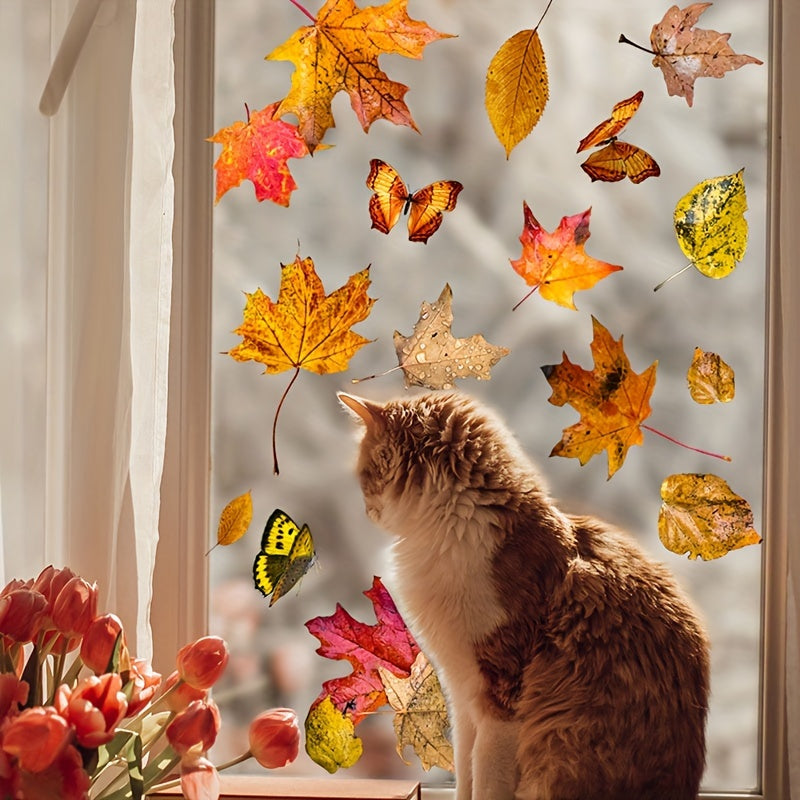 Thanksgiving Maple Leaf Butterfly Window Sticker