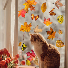 Thanksgiving Maple Leaf Butterfly Window Sticker