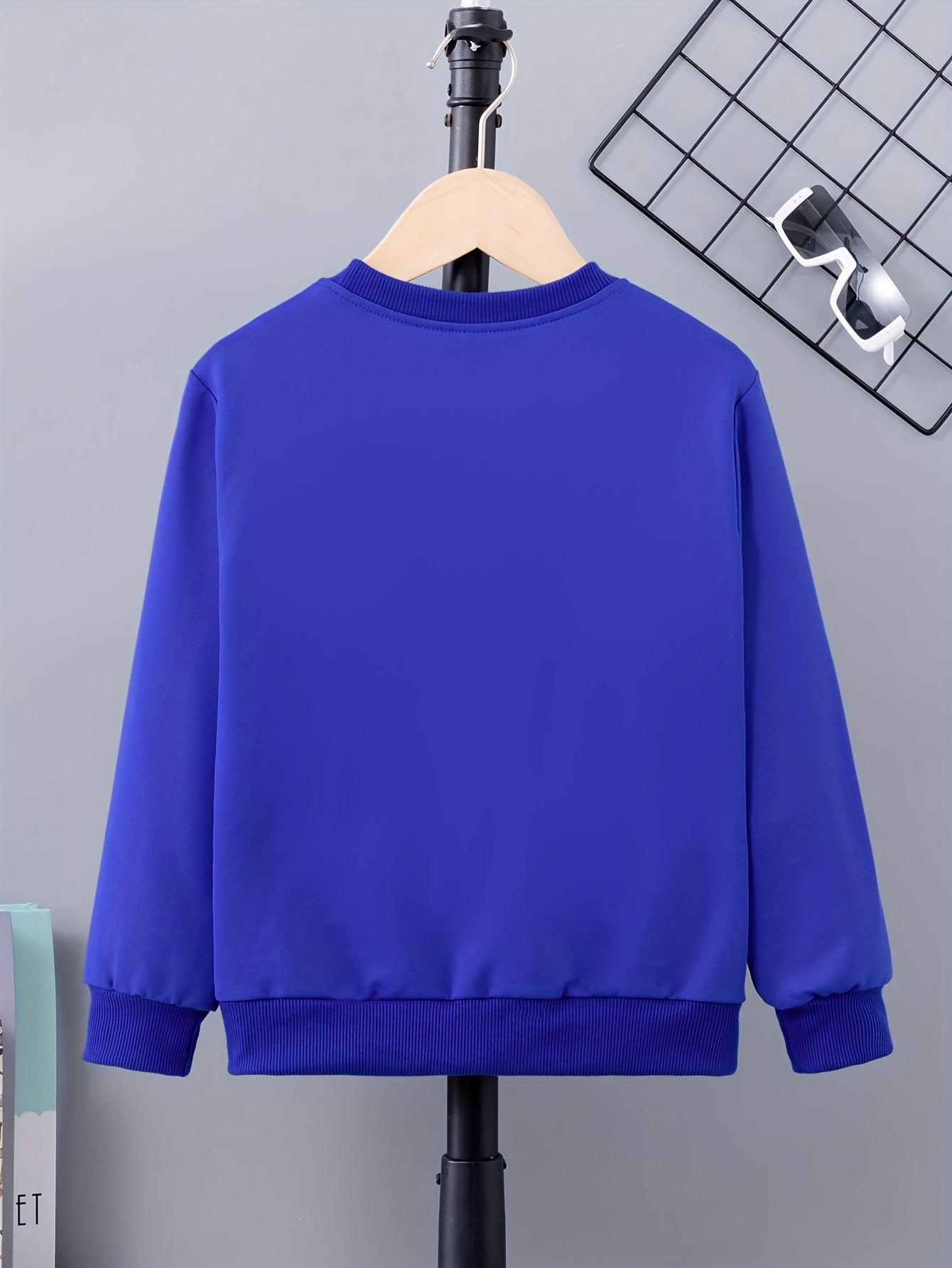 Boy's Letter Print Sweatshirt for Fall Winter Outdoor