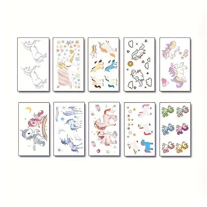 Cartoon Rainbow Unicorn Waterproof Tattoo Stickers