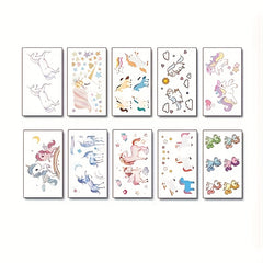 Cartoon Rainbow Unicorn Waterproof Tattoo Stickers
