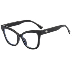 Cat Eye Oversized Spectacles Lenses Light Blocking Glasses Square Frame