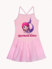 Cartoon Mermaid Ballet Skirt Cross Strap Dance Suit