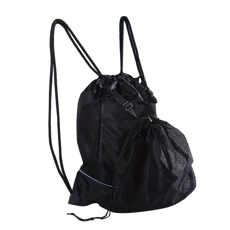 Drawstring Backpack for Outdoor Sports - Basketball and Football Bag