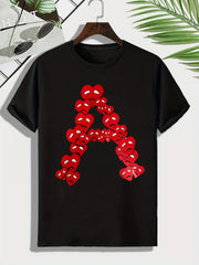 Men's Heart & A Pattern T shirt Active Tee